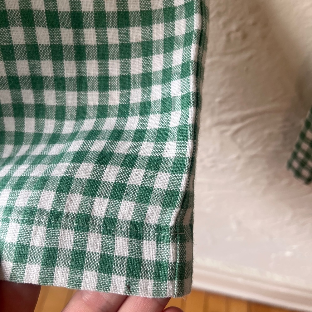 Reformation Green Gingham Linen Pants - Picture 6 of 11